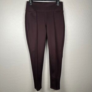 Nine West Women's Medium Burgundy‎ Textured Ponte Knit Leggings Pants Stretch M